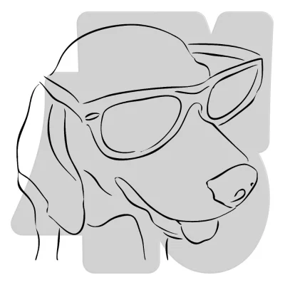 Samolepka Pes v brýlích