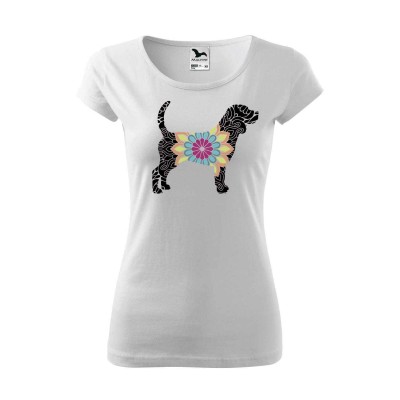Dámské tričko Beagle mandala 01