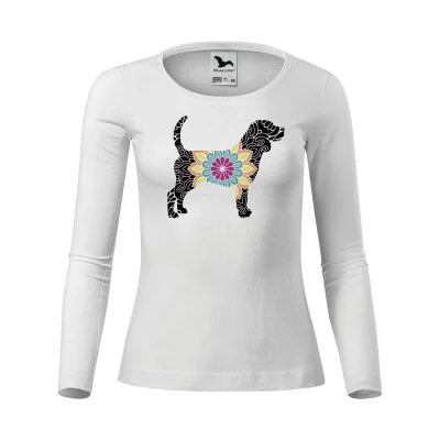 Dámské tričko Beagle mandala LS 01