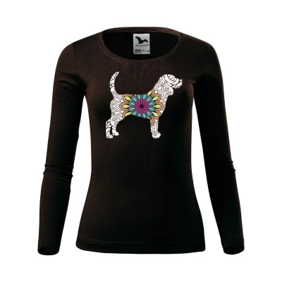 Dámské tričko Beagle mandala LS 01