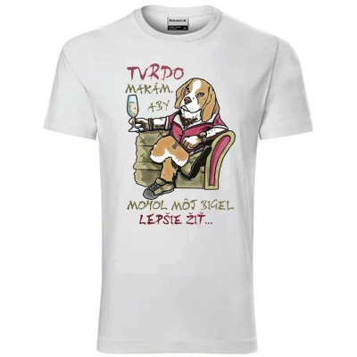 Pánské tričko Tvrdo makám, aby mohol môj bigel...