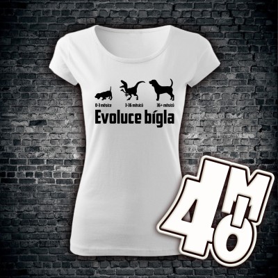 Dámské tričko Evoluce bígla