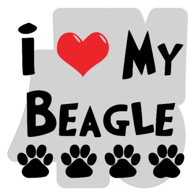 Samolepka I Love My Beagle