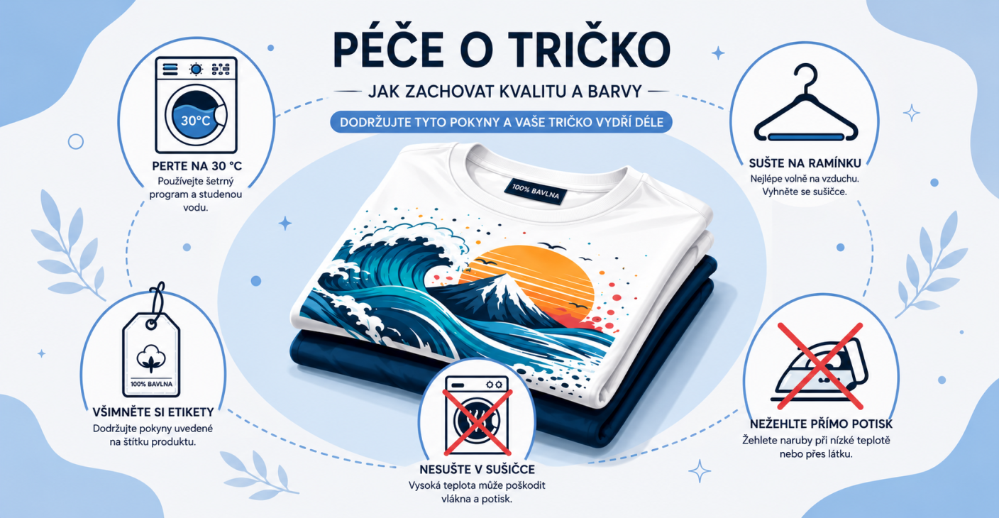 Jak pečovat o tričko s DTF